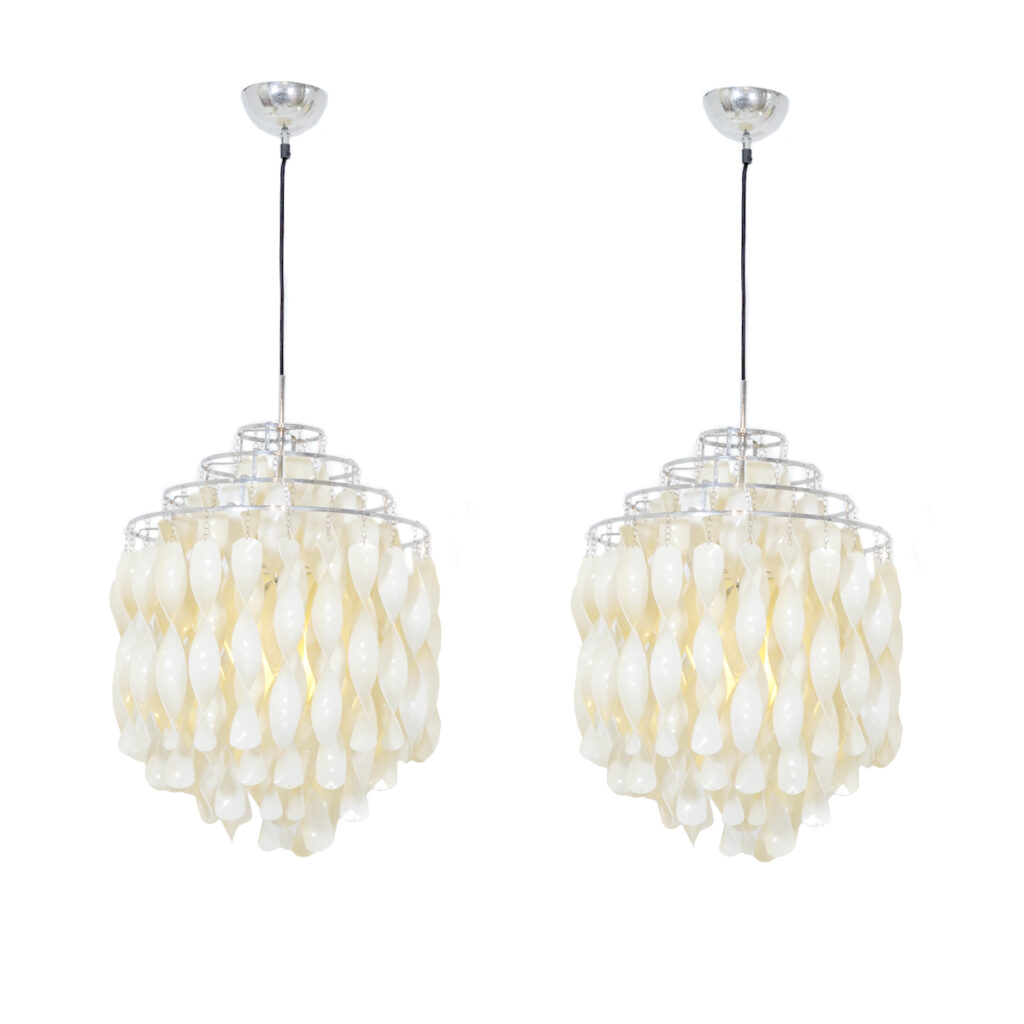pair of Verner Panton SP1 Spiral lamps