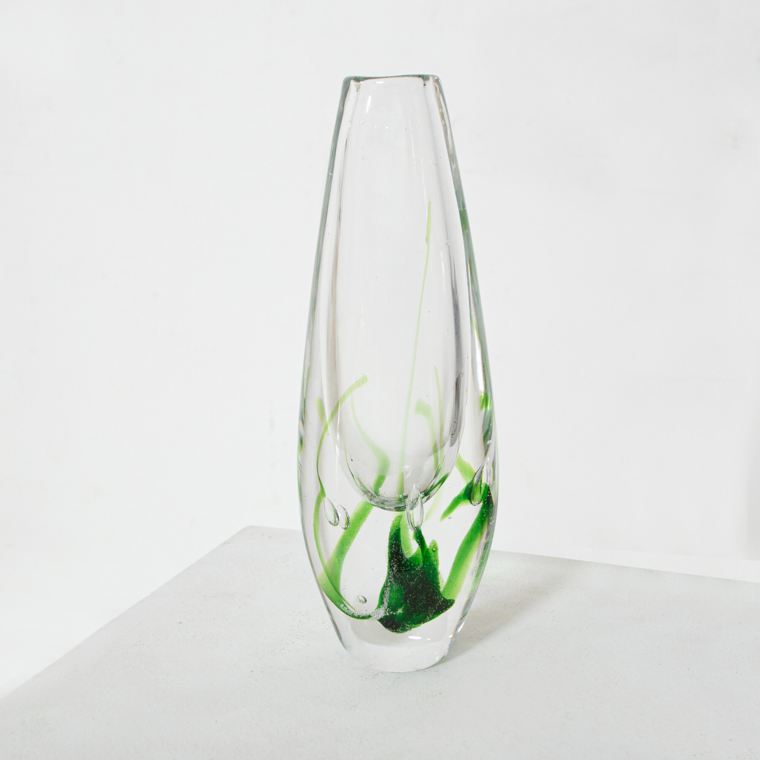 another green-transparent glass vase