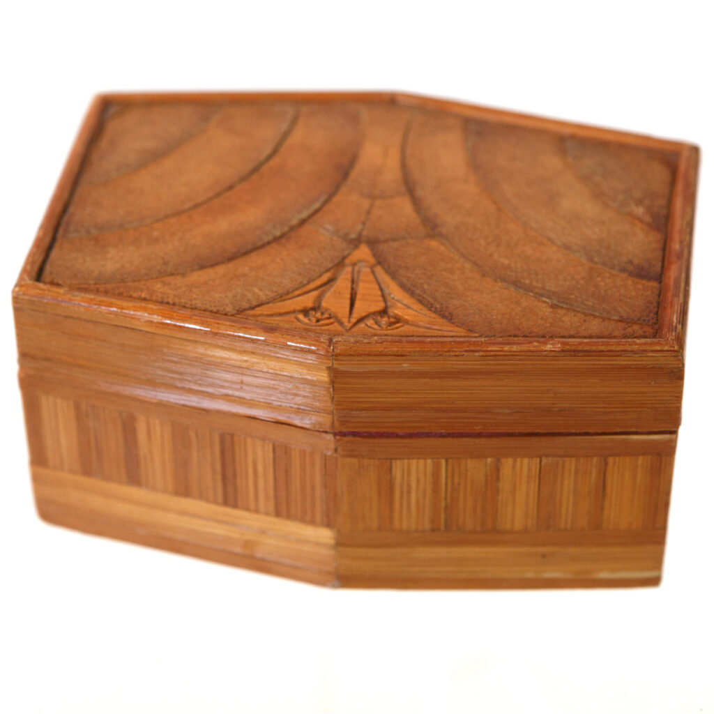 Art Deco straw marquetry box